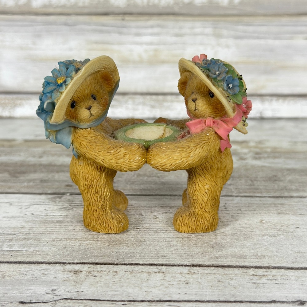 Cherished Teddies 2003 Club Exclusive Vase Holder Bears Figurine 865080